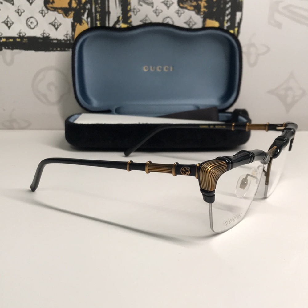 New Authentic Gucci Black and Brown Eyeglasses GG0660o 001 - Picture 6 of 14